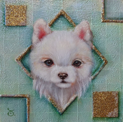 WHITEーDOGー／oil on panel・S0(180×180)・2024