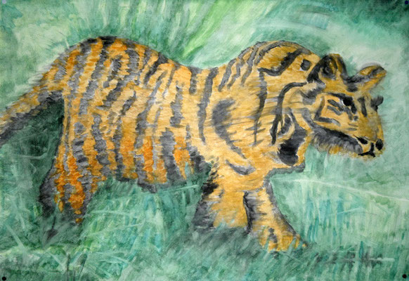 Tiger (Richter-Cover): Eitempera│ 100x70cm│ 05/2012
