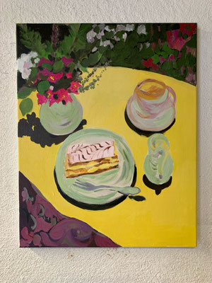 Crèmeschnitte, Acryl auf Leinwand 2020, 40 x 50 cm 