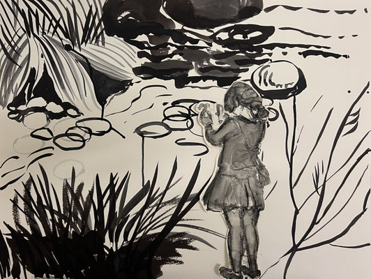 Sakura, Aquarell auf Papier, 2025