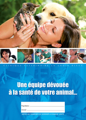 Chemise client • Clinique vétérinaire la Croix Bleue / Lunel • © Récréacom, Christophe Houlès graphiste