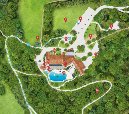 Carte touristique - Panneau RIS (Hôtel, golf…) © christophe Houlès, cartographe