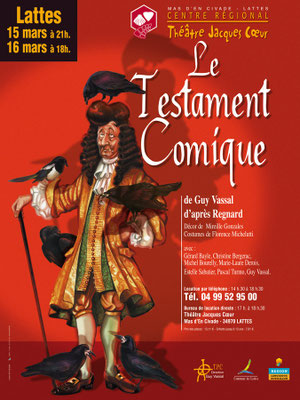 Création affiche spectacle : "Le testament comique" de Guy Vassal • © Récréacom, Christophe Houlès illustrateur