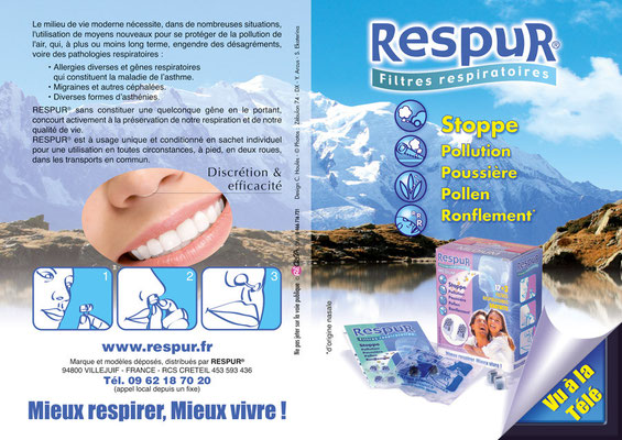 Dépliant commercial • Annonceur : Respur / Paris • © Récréacom, Christophe Houlès graphiste