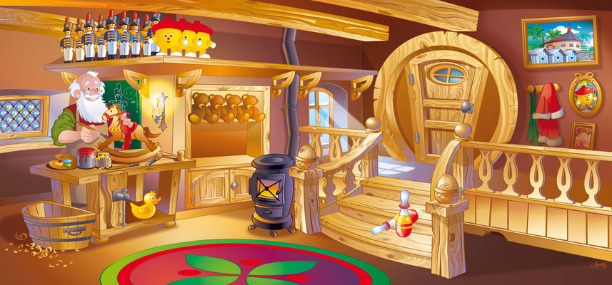 Paillou à la fabrique de jouets - Courtepaille - Illustration : Christophe Houlès