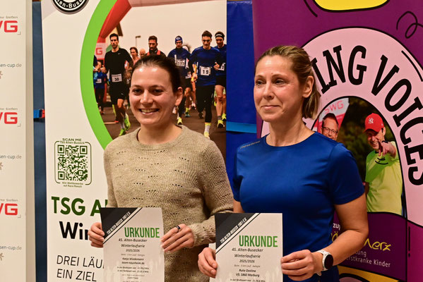 Siegerinnen 5km (1. Anne Hegewald (fehlt); 2. Ruta Ozolina; 3. Katja Wiedemann)