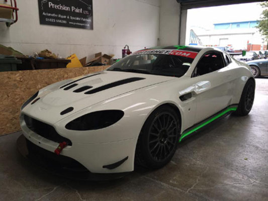 Aston Martin GT3 car has been in for a few body repairs | Precision Paint | Wellington | Somerset