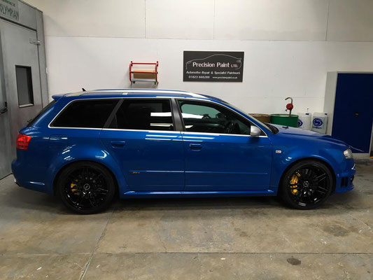 Side On View | Audi RS4 Customisation and Light Damage Body Repairs | Precision Paint | Wellington | Somerset