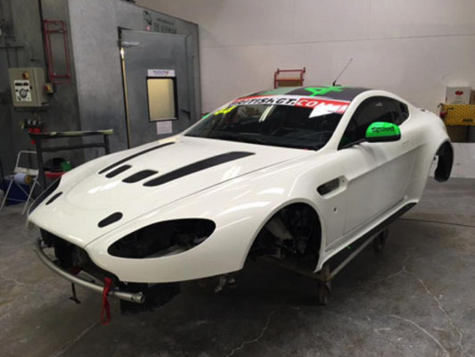 Aston Martin GT3 car has been in for a few body repairs | Precision Paint | Wellington | Somerset