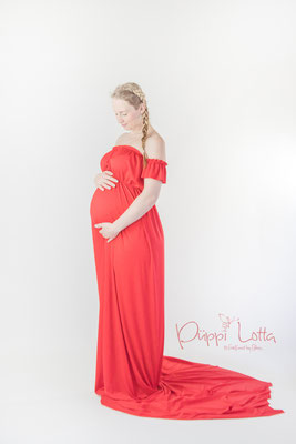 10 Babybauch Kleid leuchtendes rot