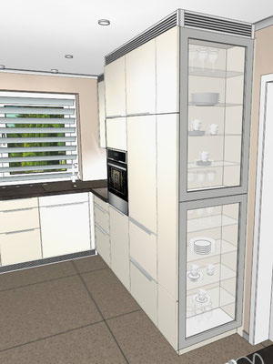 Computer Farbskizze Hochschrankvitrine