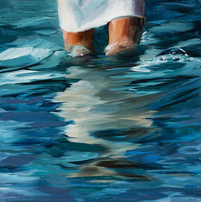 Reflexion, 2023  Öl auf Leinwand    50 x 50 cm