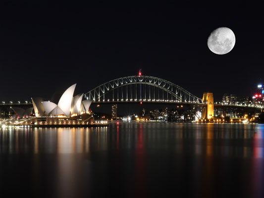 Sydney bei Nacht, New South Wales, Australien 