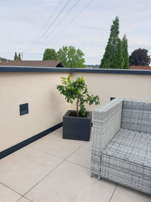 Terrassenbau, Wohlfühloase, Pflasterarbeiten, Rollrasen, Galabau Sigel