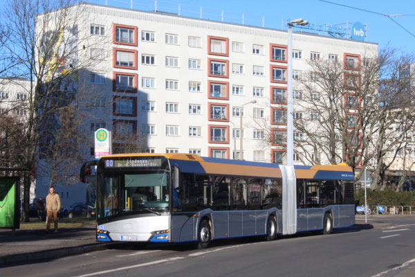 Neufahrzeug 14161 am 31.12.16 auf der Linie 60