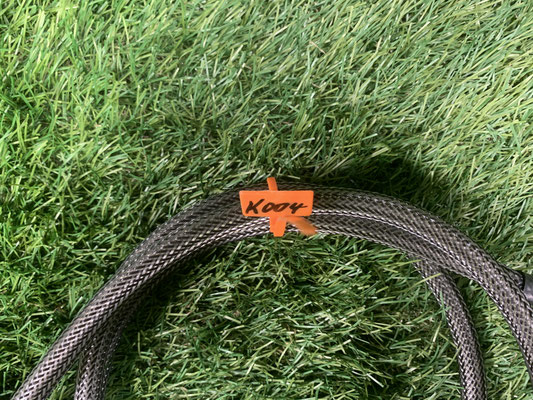 Goldkabel Netzkabel Geflechtschirmung Detailaufnahme
