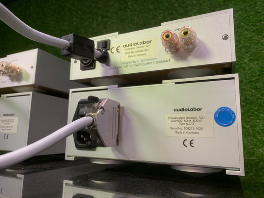 Endstufe Audiolabor Diamant 500 Rückseite Anschlüsse