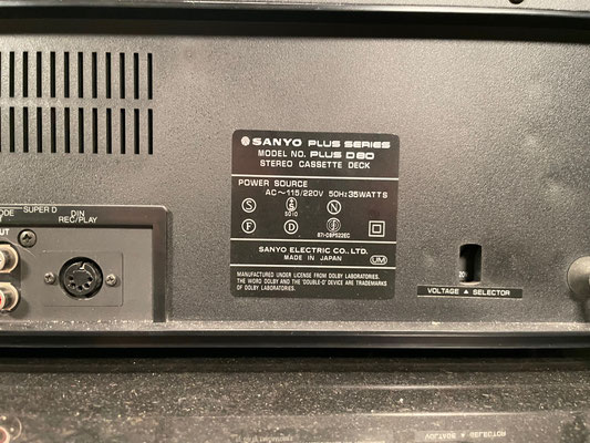 Sanyo Plus D-80 back