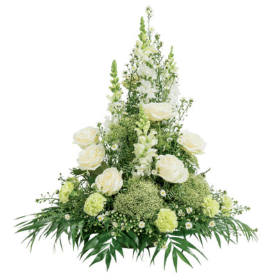 Réf: DVT_3 Coupe conique de fleurs blanches champètres (Ø40 x H.70 cm) à partir de 120 €