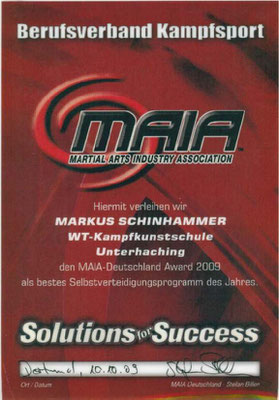 Auszeichnung als bestes SV Programm des Jahres 2009 