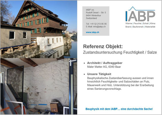 Zustandserfassung der Feuchte- und Salzschäden.