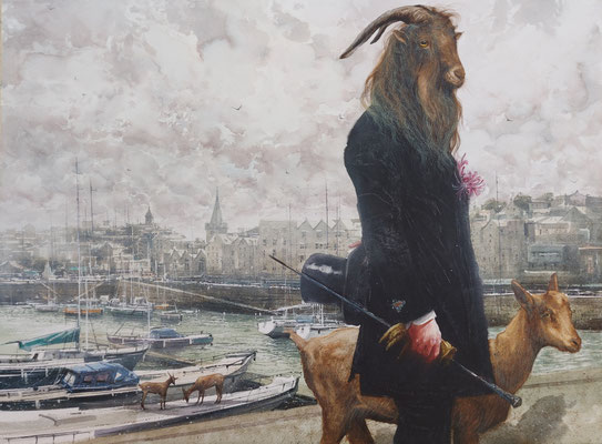 Incognito in Guernsey, watercolor, 53x73cm
