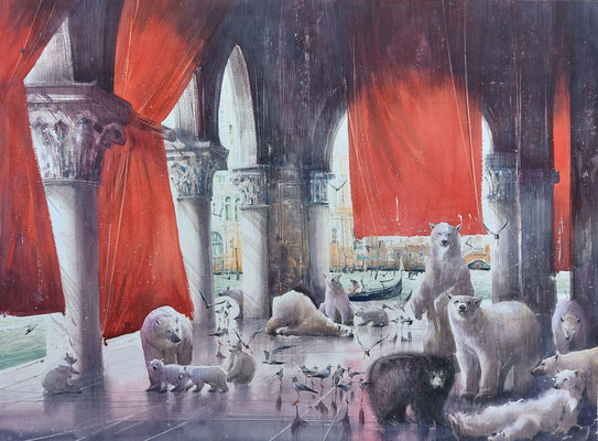 Market Fish, Venice, watercolor, 53x73cm