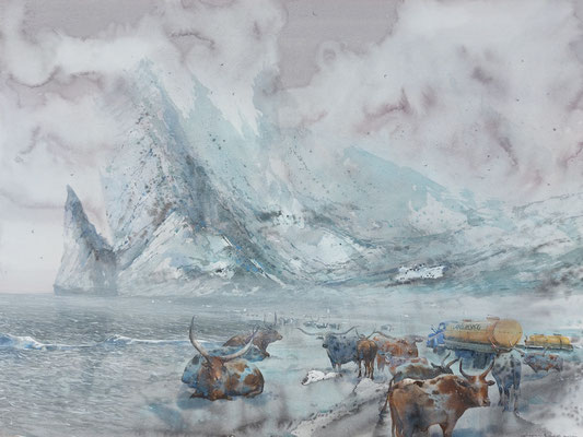 Milky way, watercolor, 53x73cm