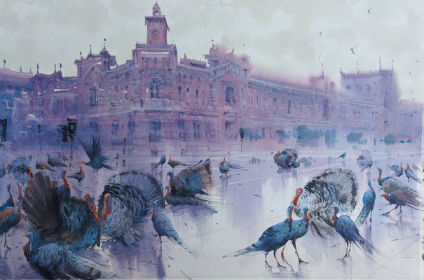 Downtown, watercolor, 35x53cm