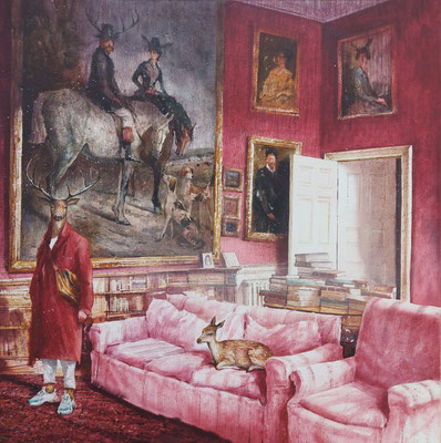 The Gentleman, watercolor,50x50cm