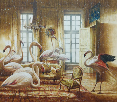 Aristocrat talk, watercolour, 47x53cm