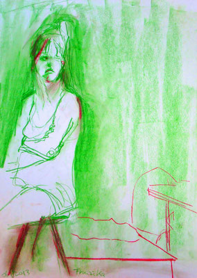Franziska, 2013, Pastellkreide auf Papier, 59 x 42 cm