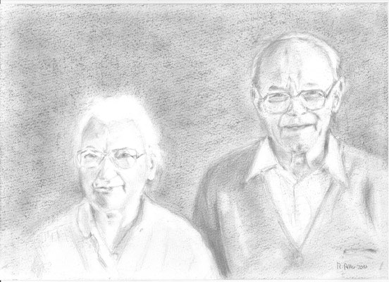 Frieda und Wilhelm, 2010, Bleistift,, 21 x 29,7 cm