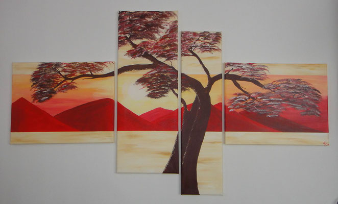 Bäume in Rot 150x90