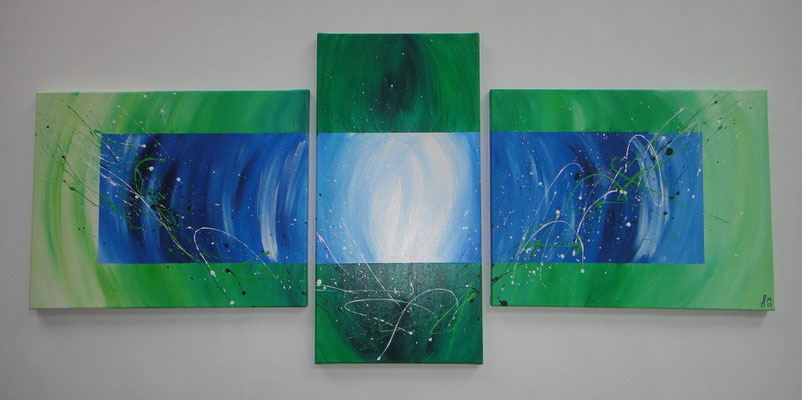 Variation in blau-grün 130x60