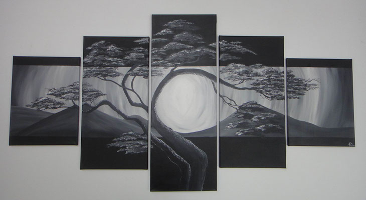 Sonnenuntergang in schwarz-weiß 150x80
