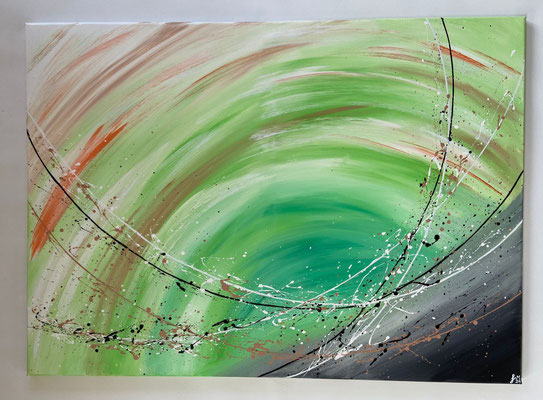 Frühlingsgarten mot orange 110x80