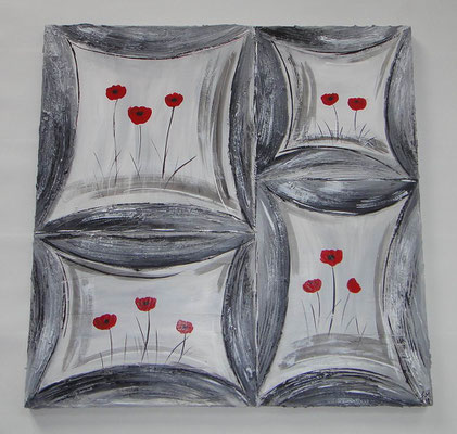 Blumen im Quadrat 70x70