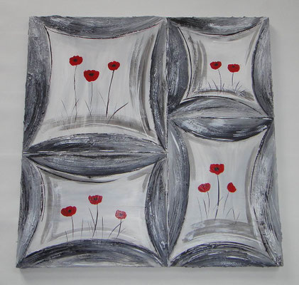 Blumen im Quadrat 70x70