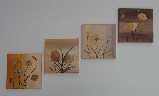 Braune Blumen 80x40