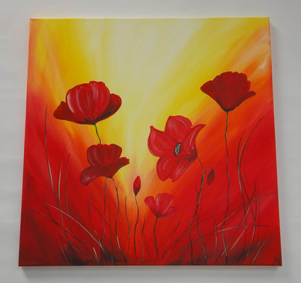 Blumen in Rot 70x70