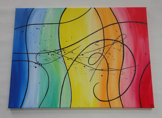 Buntes Treiben 80x60