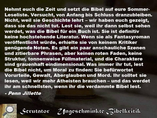 Die Bibel Ist Grausam Und Menschenverachtend Wissenswert Zitat Funke Feuer Zitate Spass Haben