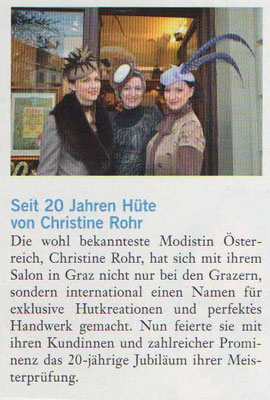 20 JAHRE HÜTE VON CHRISTINE ROHR - Fazit