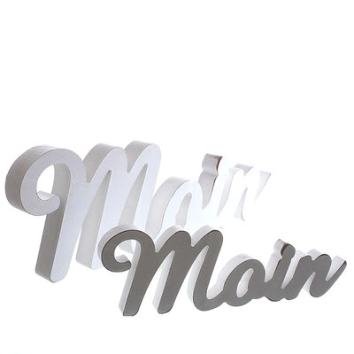 Norddeutscher Gruß "Moin" in Weiß zum Hinstellen.