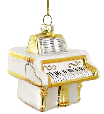 Mini-Piano aus Glas, 9 cm hoch.