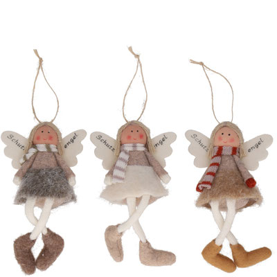 Schutzengel aus Filz mit dem Aufdruck "Schutz engel" als Geschenkidee.