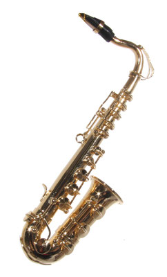 Saxophon aus Messing auch dekorativ als Christbaumschmuck.