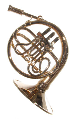 Miniaturhorn aus Messing in 9 cm Länge.