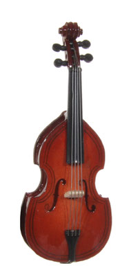 Mini-Kontrabass aus Holz, 16 cm hoch.